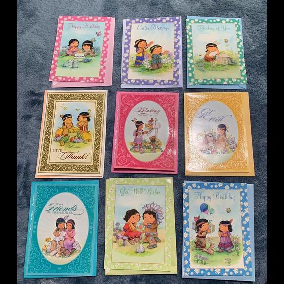 Party Supplies | Set Of 9 Various St Labre Indian School Greeting Cards ...